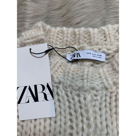 NWT Zara chunky knit wool blend sweater vest Medium - Picture 4 of 7